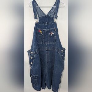 90s Looney Tunes Tweety Bird & Sylvester the Cat Overalls Shorts Size 26/28